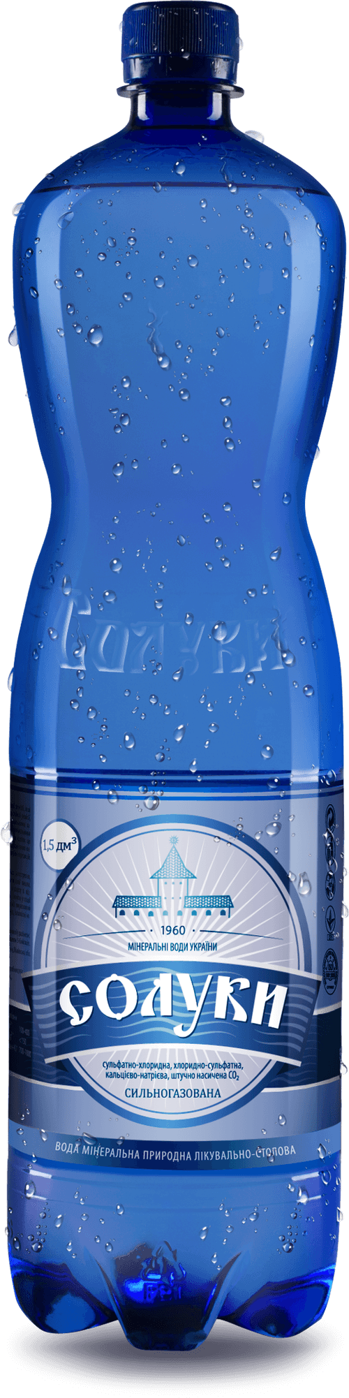 Вода мінеральна сильногазована "Солуки", 1,5